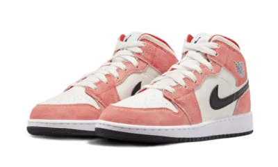 smart sneakers air jordan 1 mid se orange suede smart sneakers