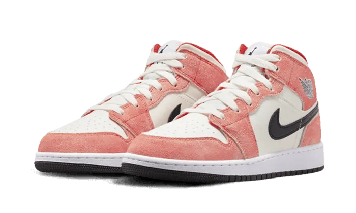 smart sneakers air jordan 1 mid se orange suede smart sneakers