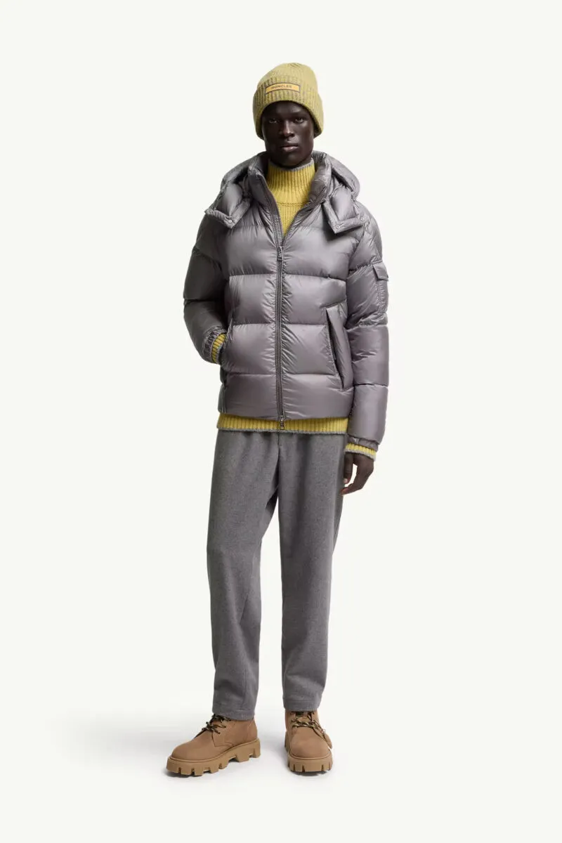 Geaca Moncler Couyere Hooded Short Down  Grey - imagine 4