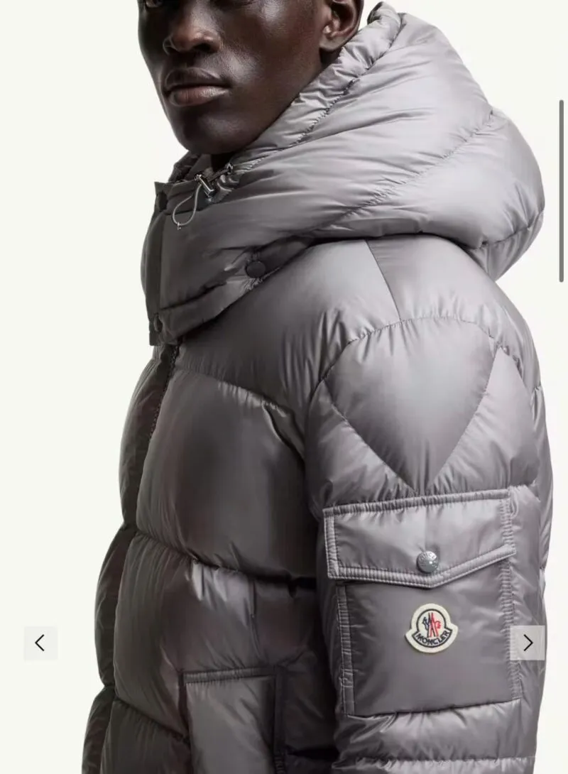 Geaca Moncler Couyere Hooded Short Down  Grey - imagine 2