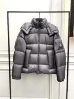 Geaca Moncler Couyere Hooded Short Down  Grey - imagine 5